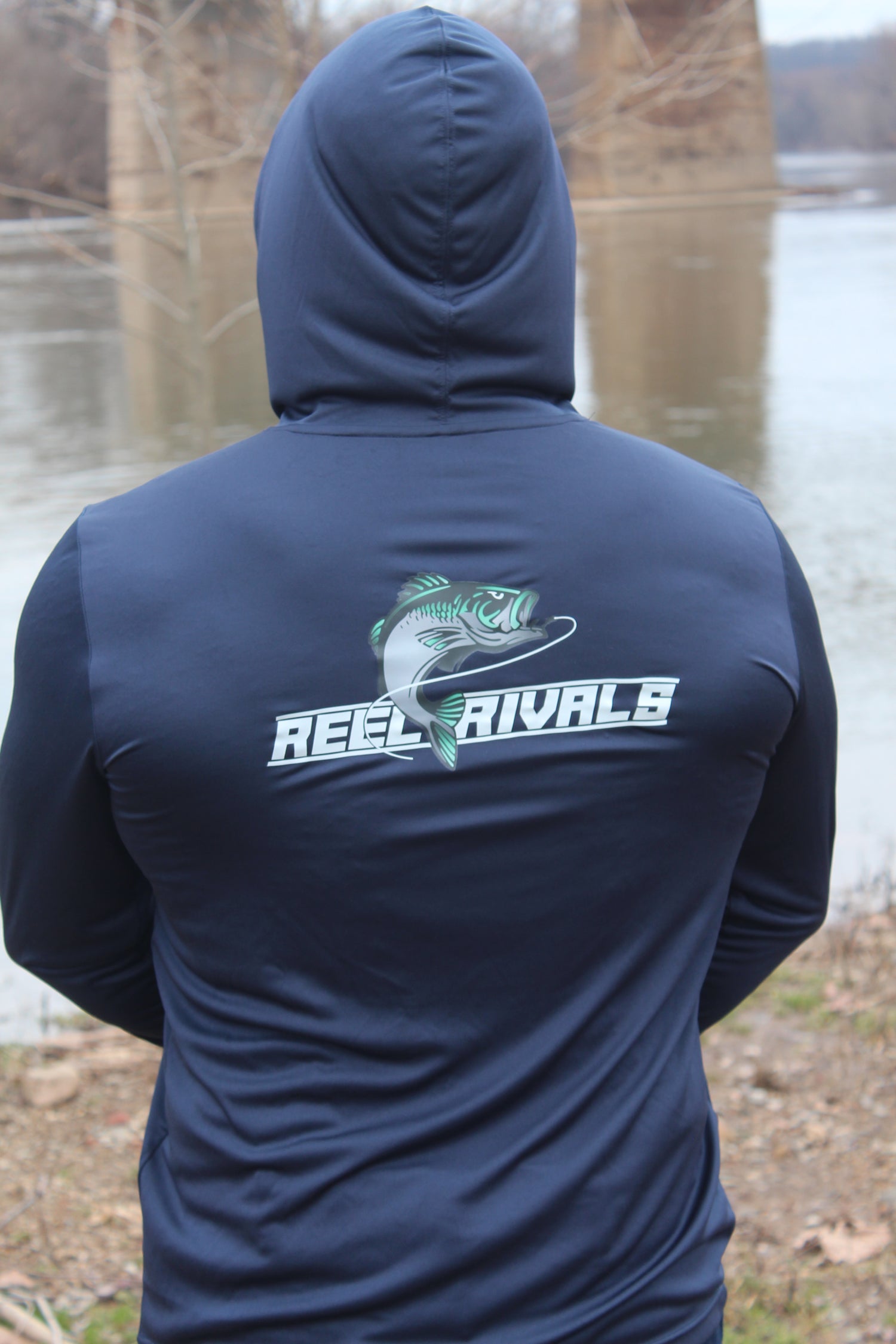 Reel Rivals Navy Long Sleeve Performance Hoodie