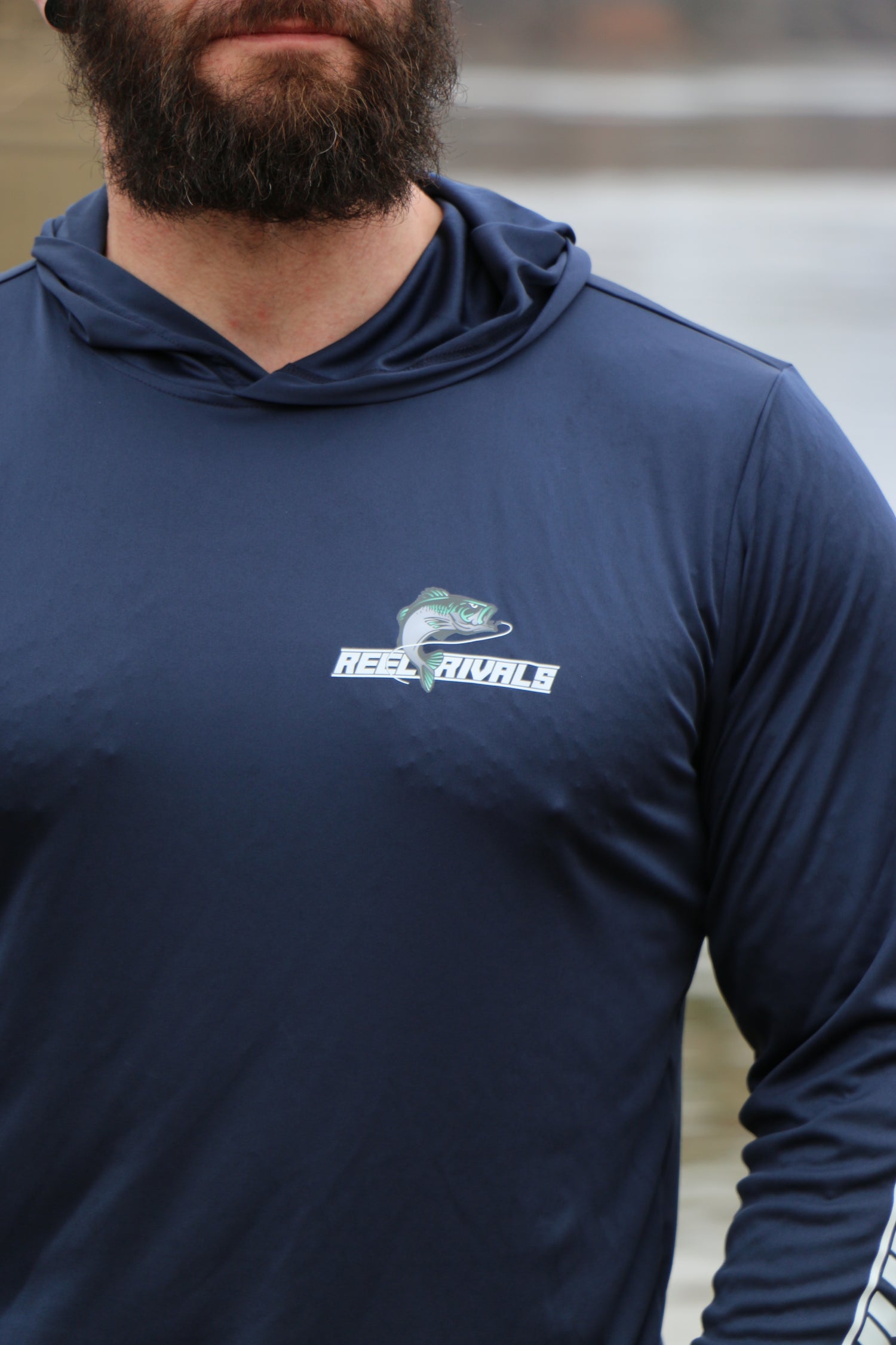 Reel Rivals Navy Long Sleeve Performance Hoodie