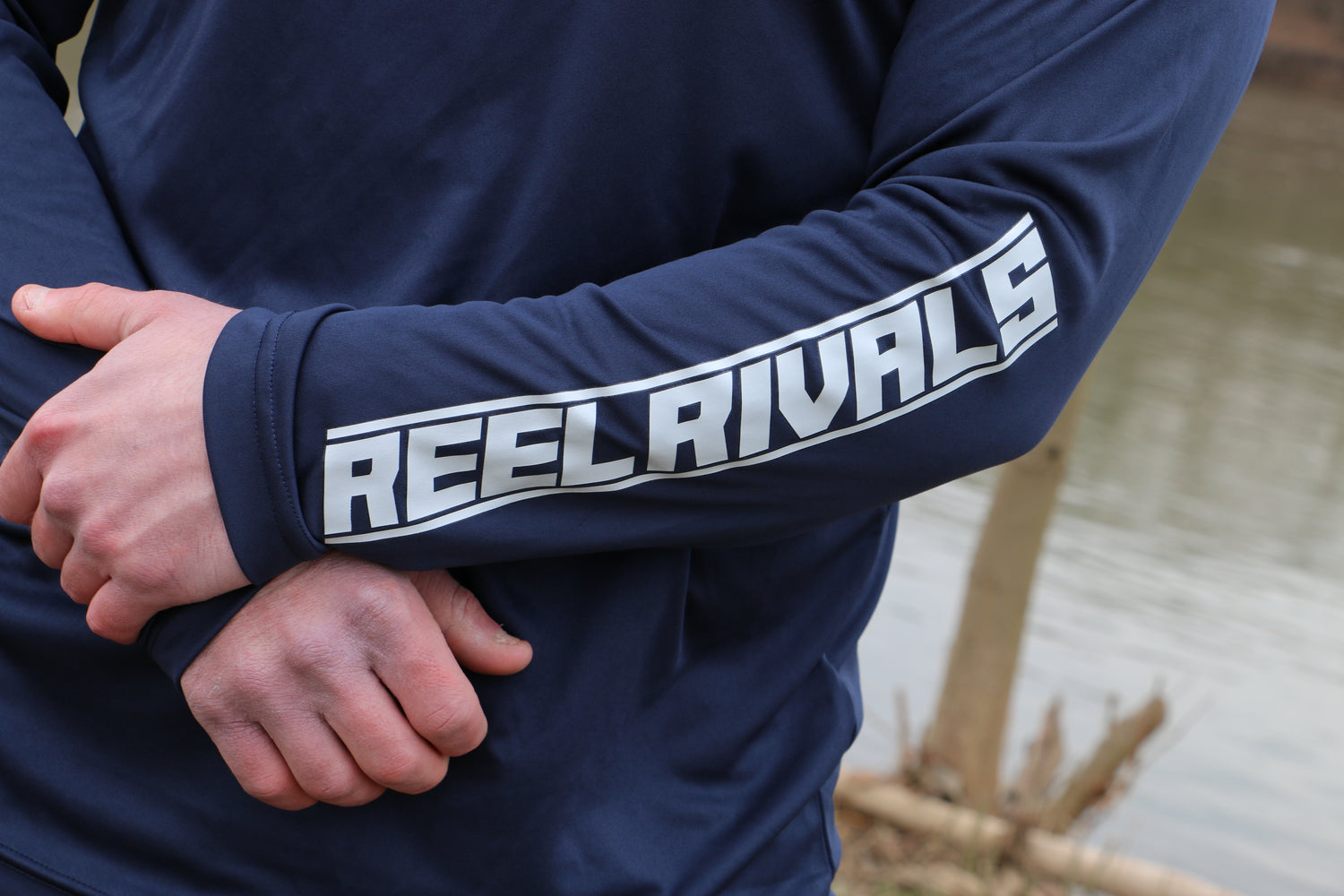 Reel Rivals Navy Long Sleeve Performance Hoodie